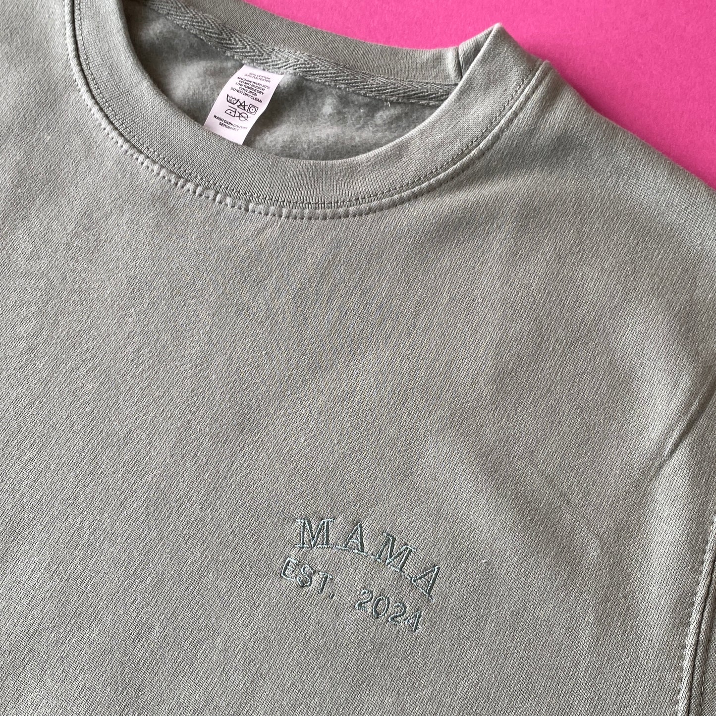 Personalised Embroidered Mum Mama Est Year Sweatshirt
