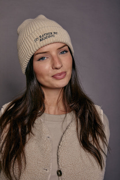 Embroidered I'd Rather Be Reading Beanie Hat