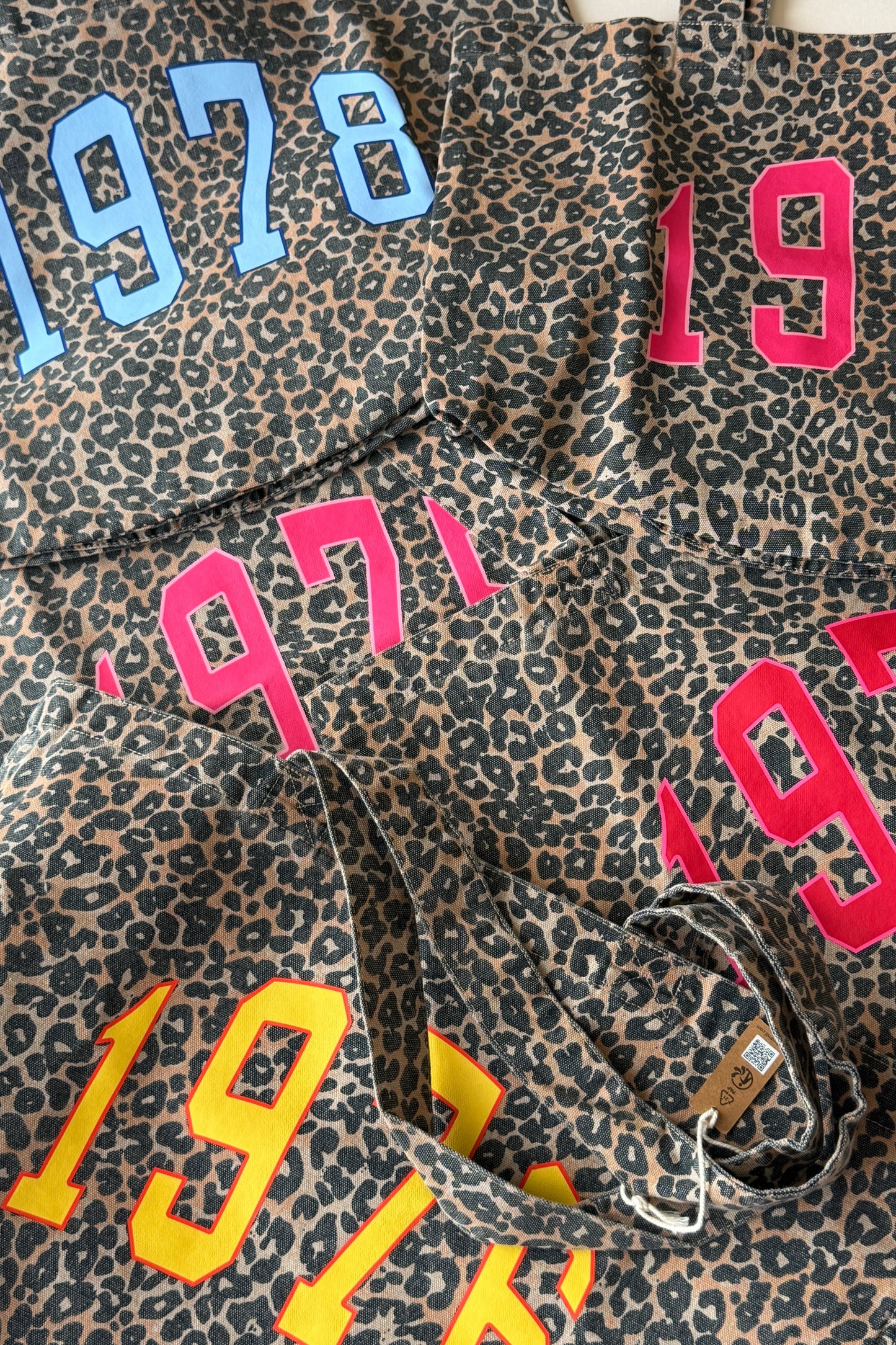 Personalised Varsity Year Leopard Print Tote Bag