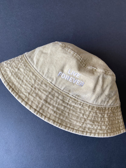 Live Forever Slogan Vintage Bucket Hat