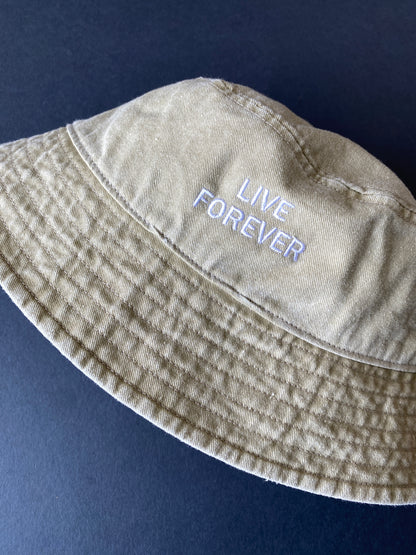 Live Forever Slogan Vintage Bucket Hat