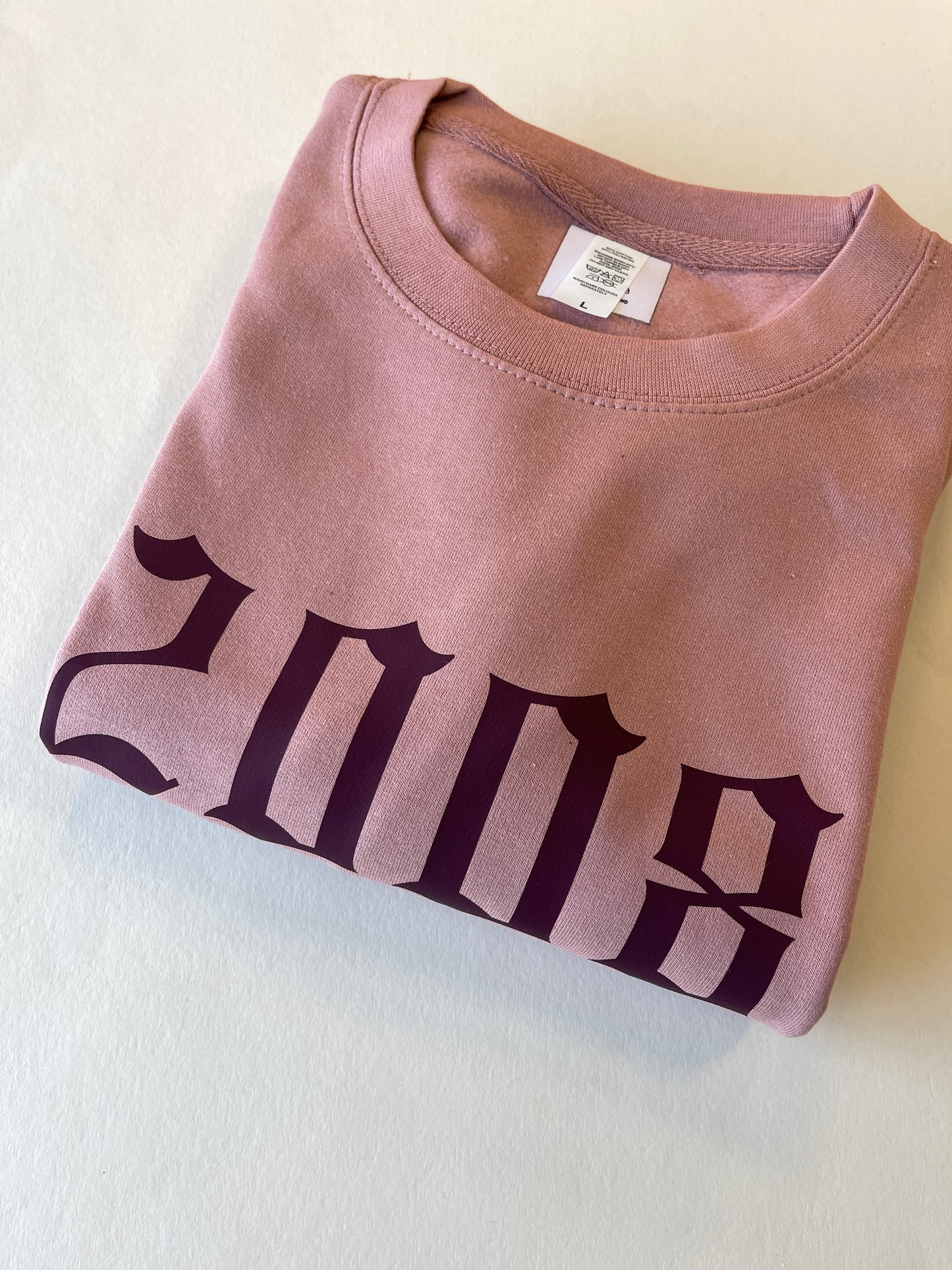 Old English Font personalised Year Sweatshirt