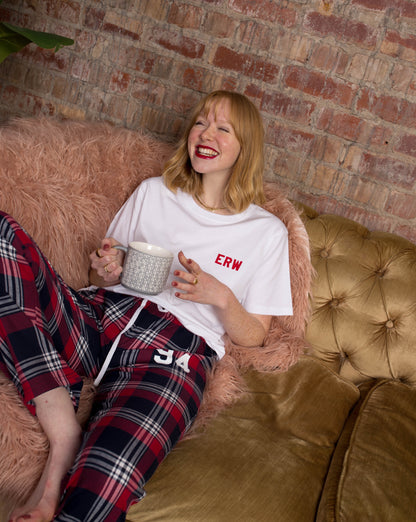Personalised Initial & Year Tartan Pyjama Set