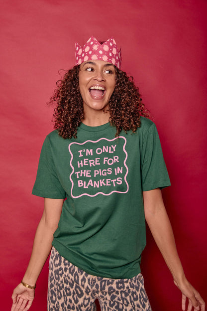 Only Here for the Pigs In Blankets Christmas T-Shirt