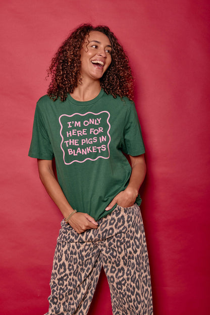 Only Here for the Pigs In Blankets Christmas T-Shirt