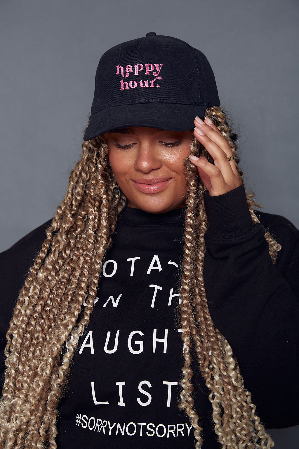 Embroidered Happy Hour Slogan Cap