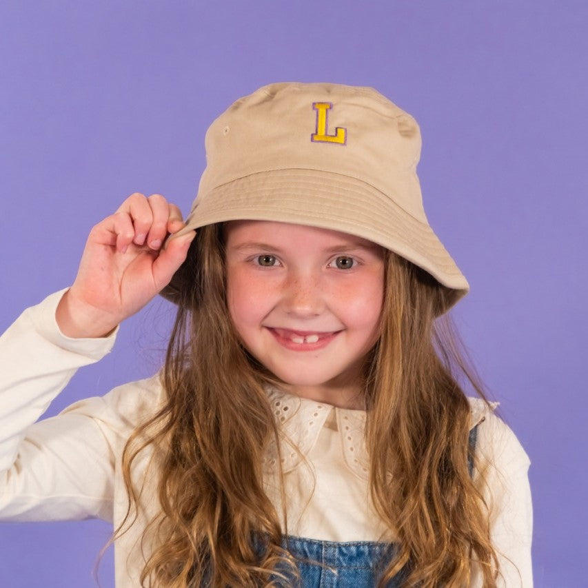 Personalised Varsity Initial Children's Bucket hat