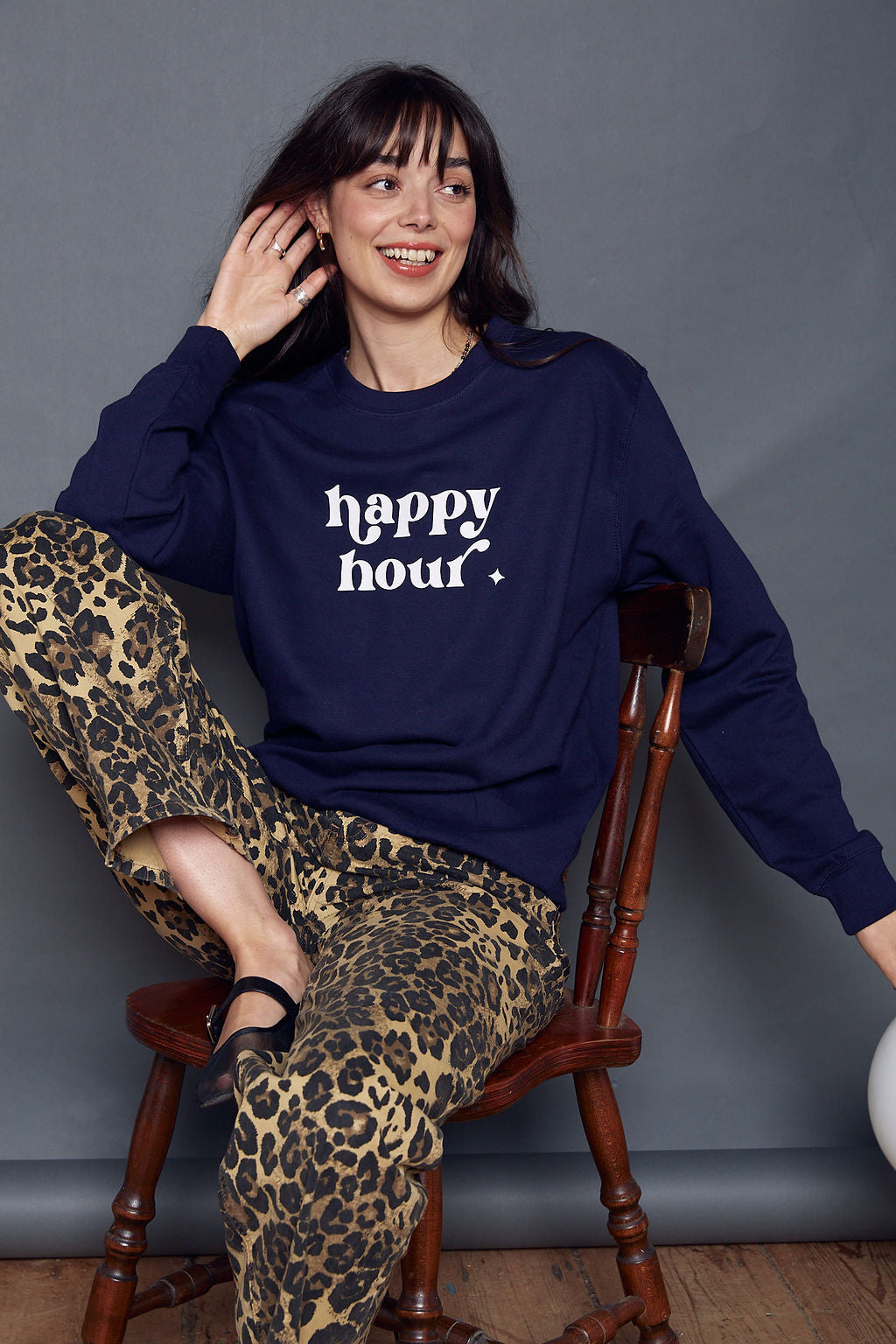 Happy Hour Slogan Sweatshirt