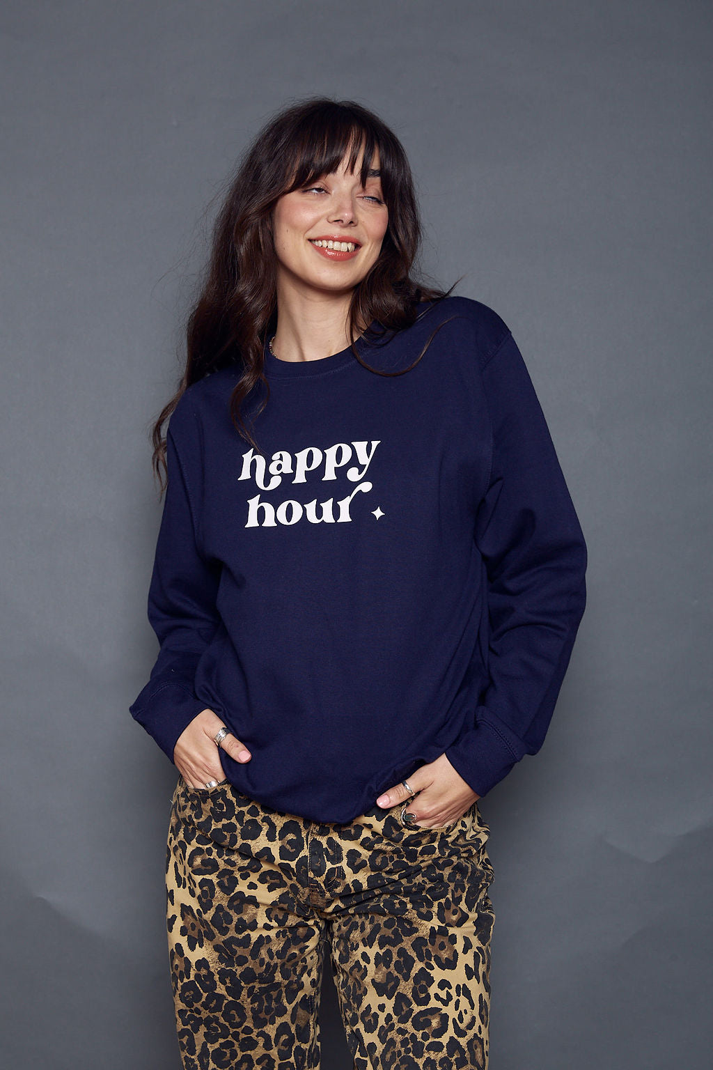 Happy Hour Slogan Sweatshirt