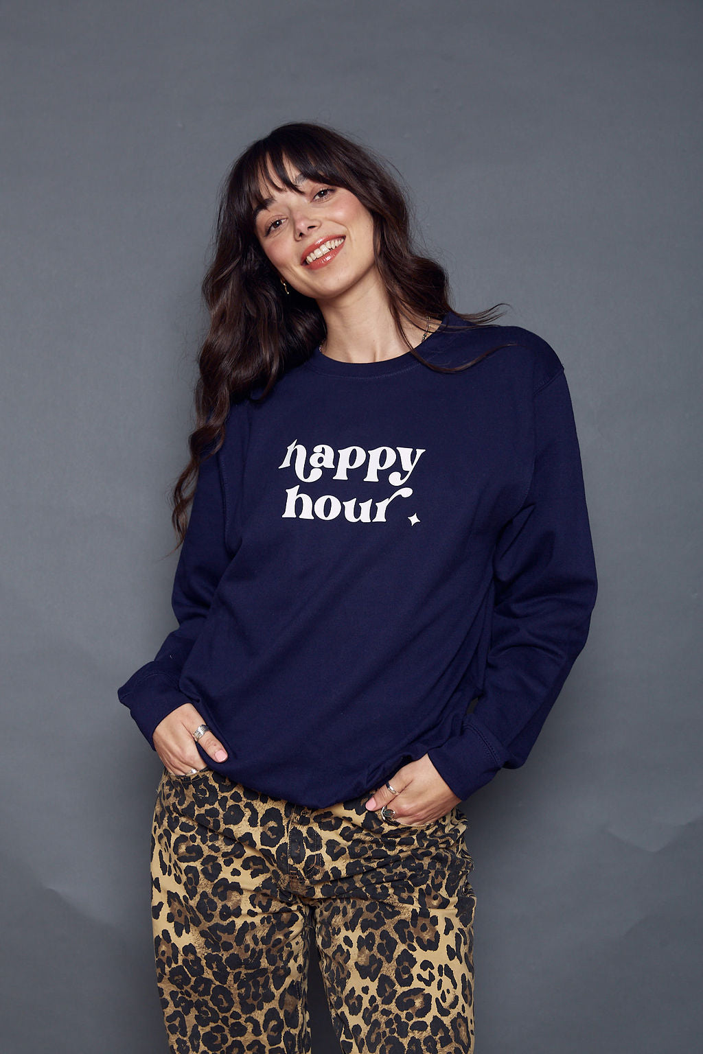 Happy Hour Slogan Sweatshirt