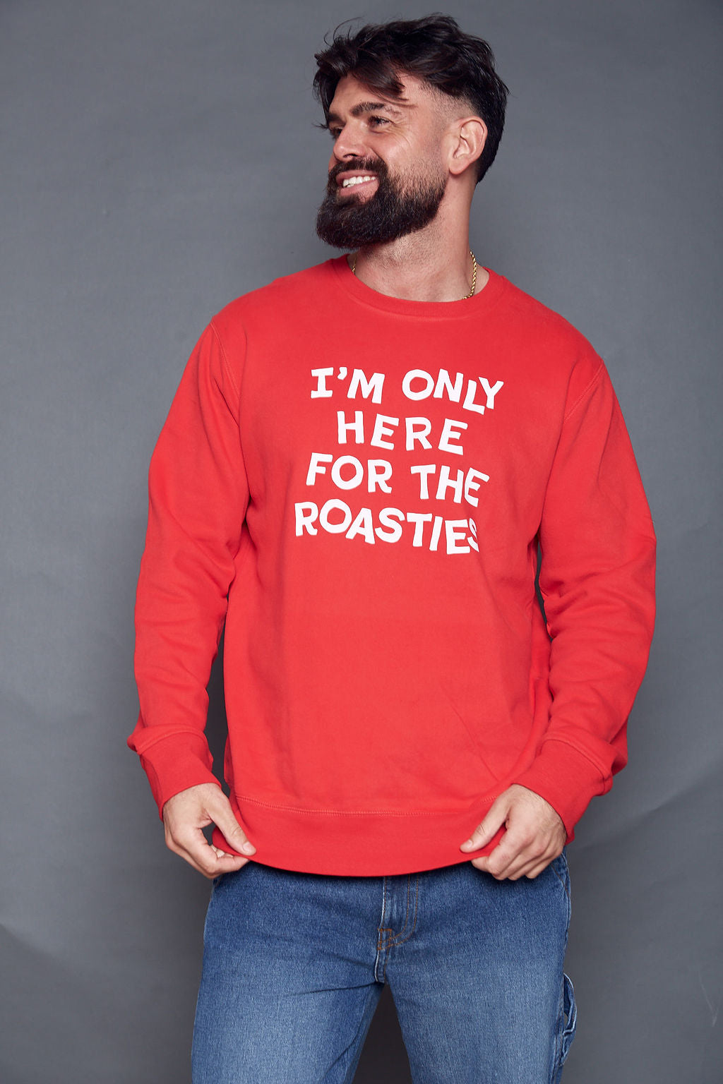 Mens Only Here for the Roasties Christmas Jumper Sweatshirt