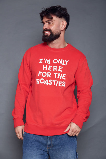 Mens Only Here for the Roasties Christmas Jumper Sweatshirt