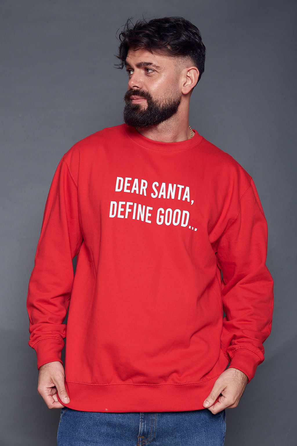 Men's Dear Santa Define Good Christmas Jumper