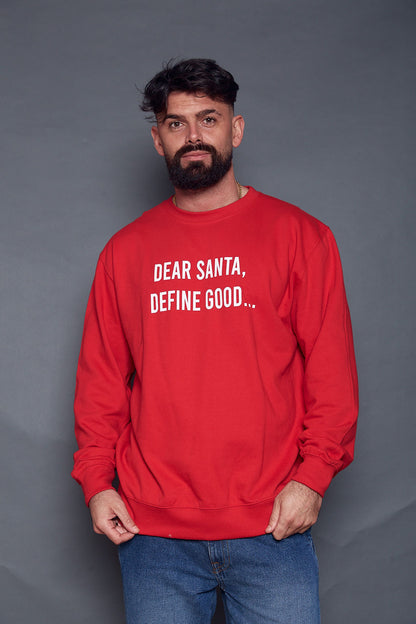 Men's Dear Santa Define Good Christmas Jumper