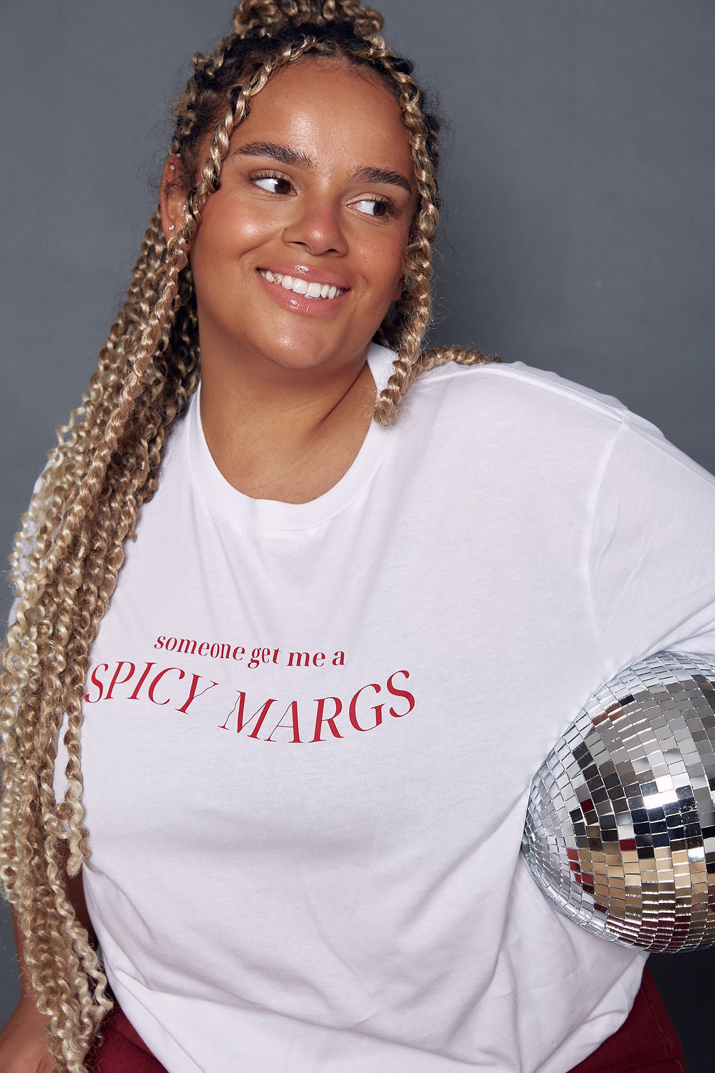 Get me a spicy margs slogan t-shirt