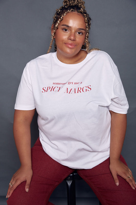 Get me a spicy margs slogan t-shirt