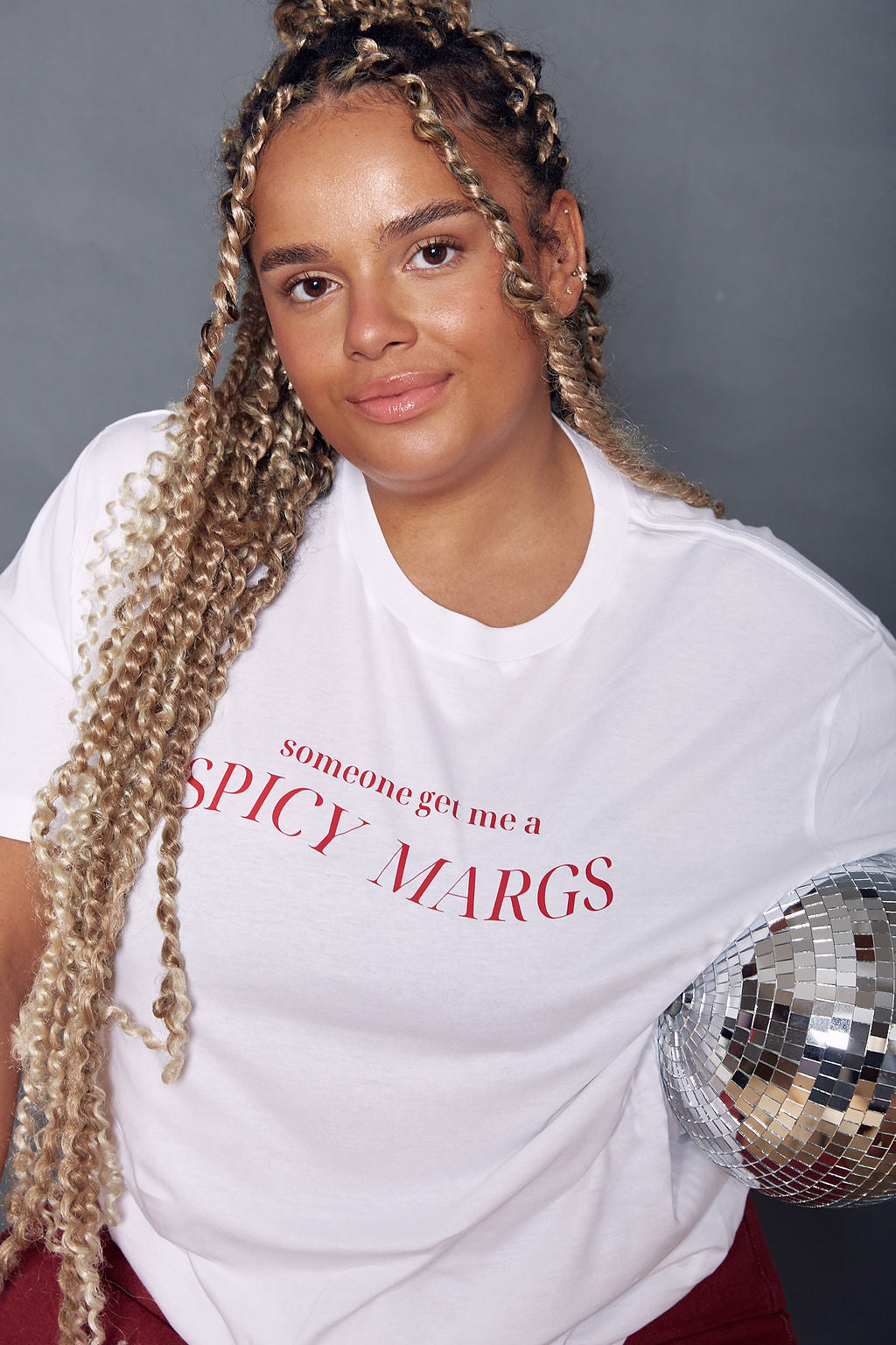 Get me a spicy margs slogan t-shirt