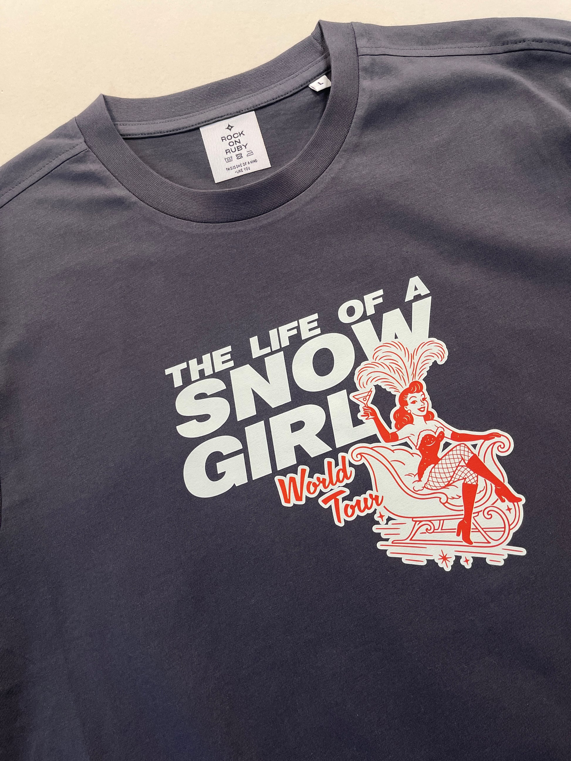 charcoal grey t-shirt with a Taylor Swift inspired graphic design and text