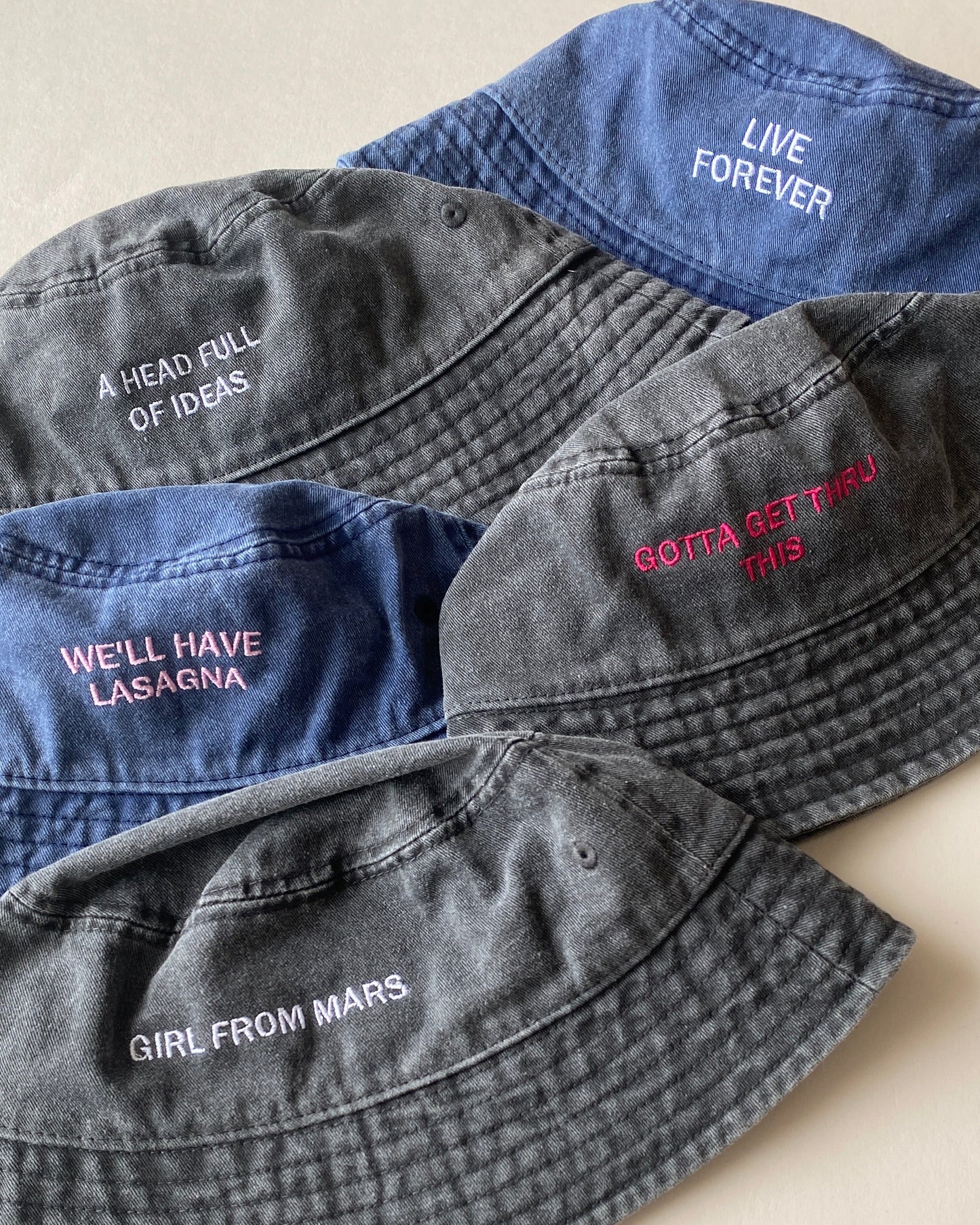 Personalised Slogan Vintage Bucket Hat