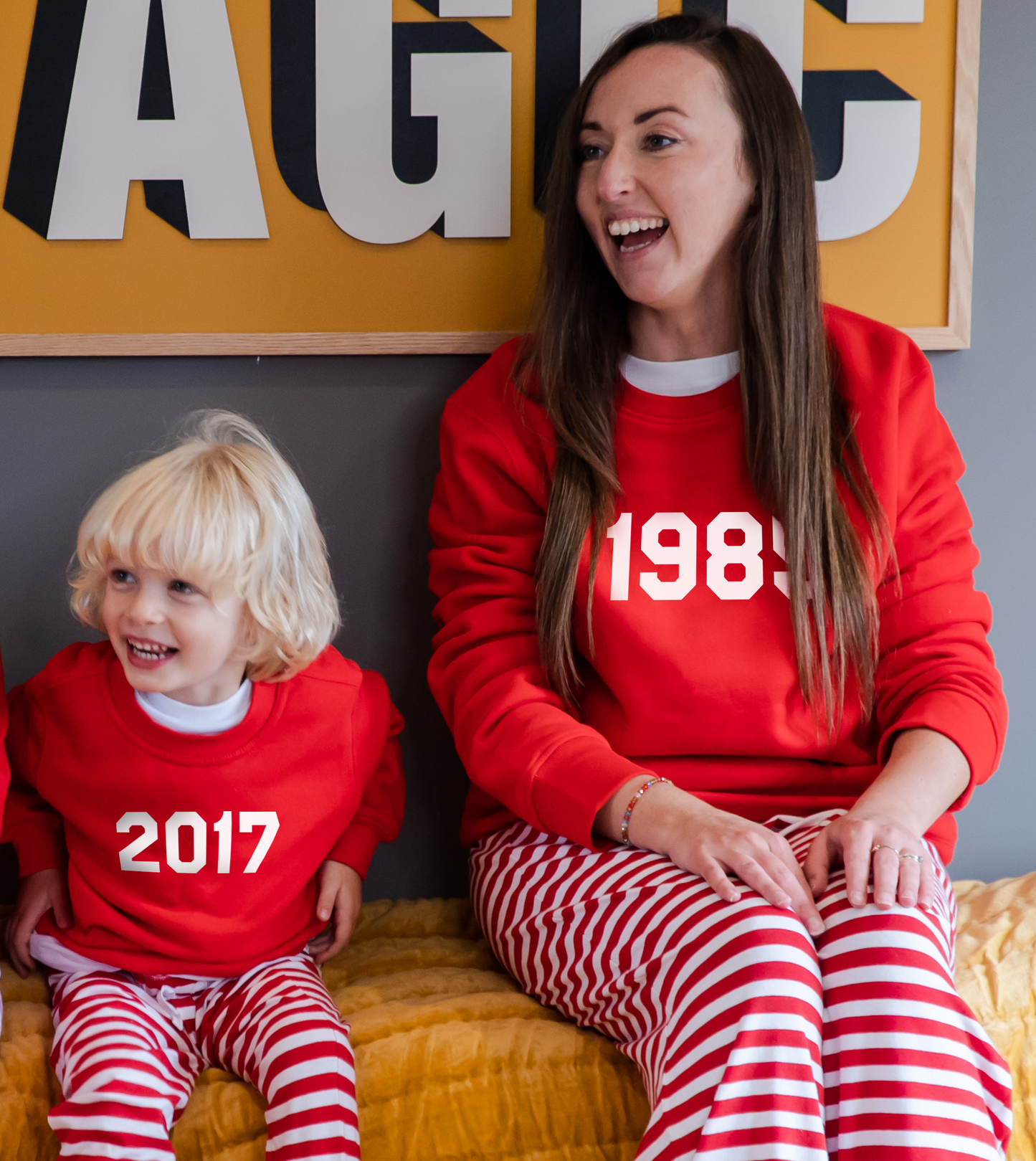 Personalised Year Adult and Kid Sweatshirt Set