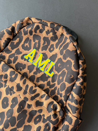 Personalised Initial Leopard Print Rucksack