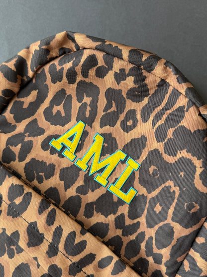 Personalised Initial Leopard Print Rucksack