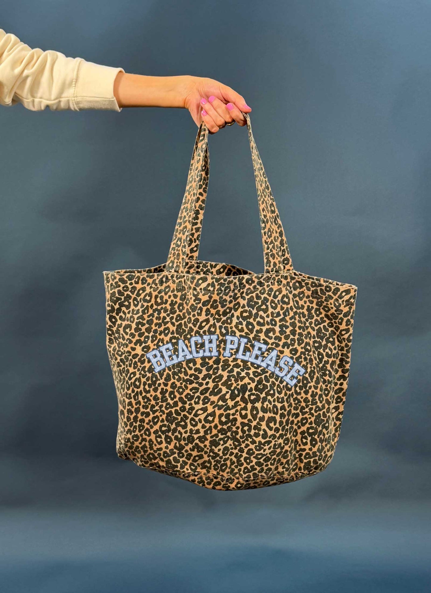 Personalised Slogan Leopard Print Tote Bag