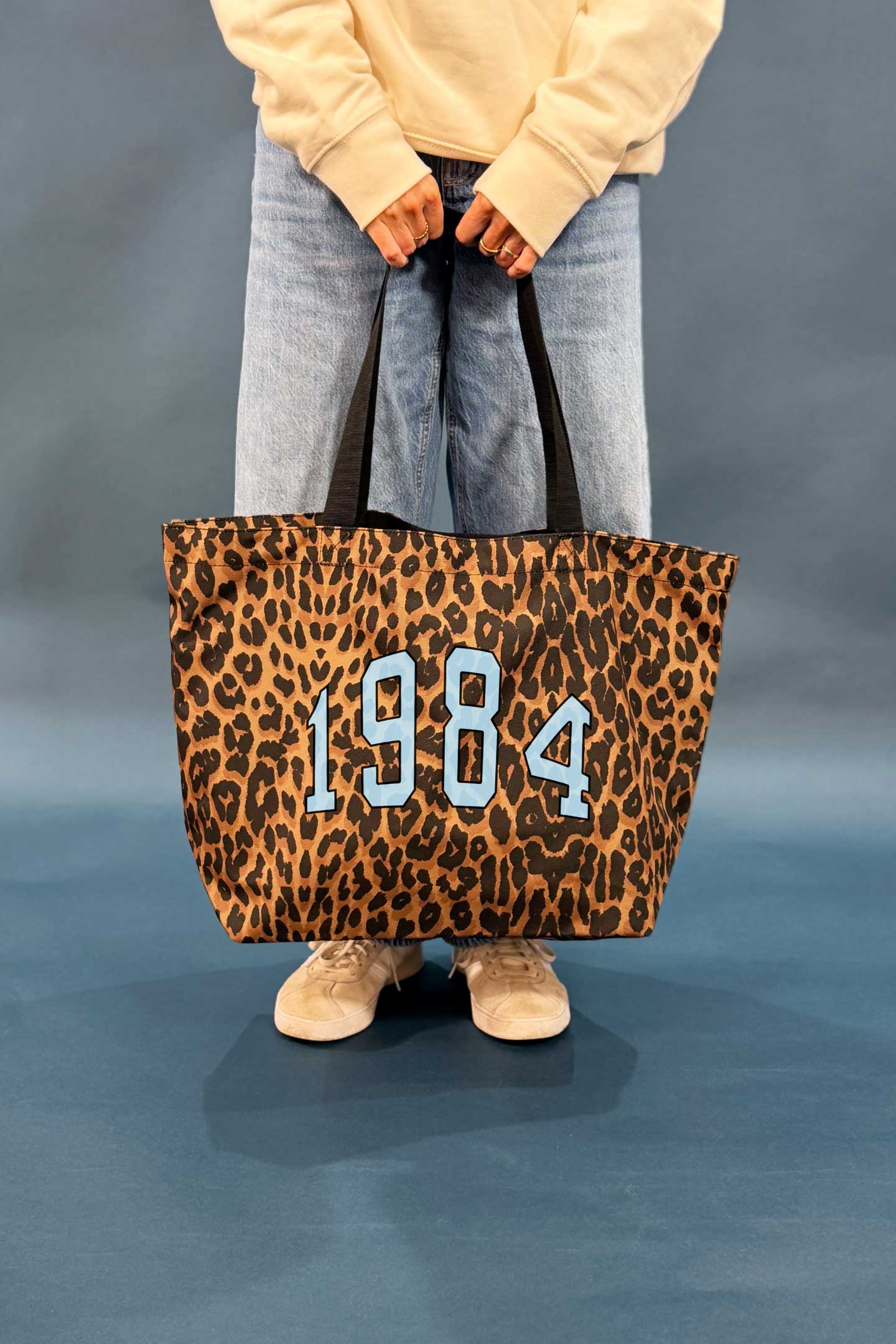 Personalised Varsity Year Leopard Print Shopping Bag