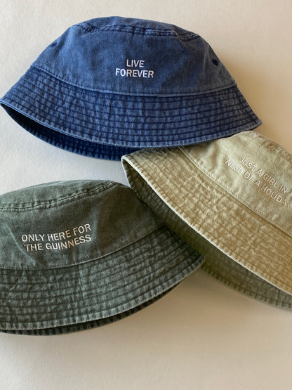 Personalised Slogan Vintage Bucket Hat