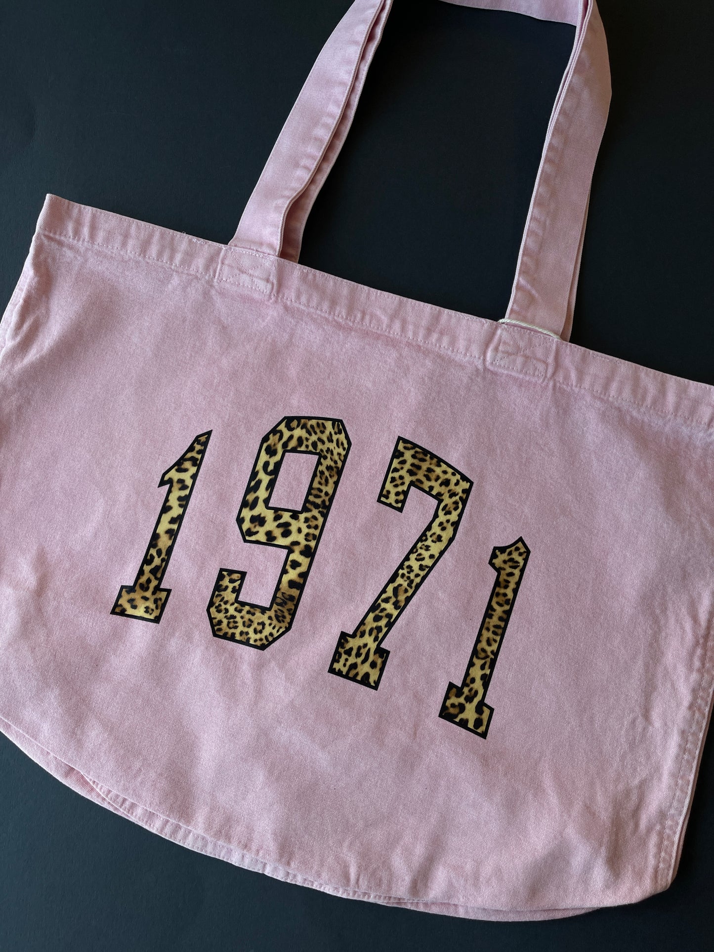 Personalised Varsity Leopard Year Vintage Tote Bag