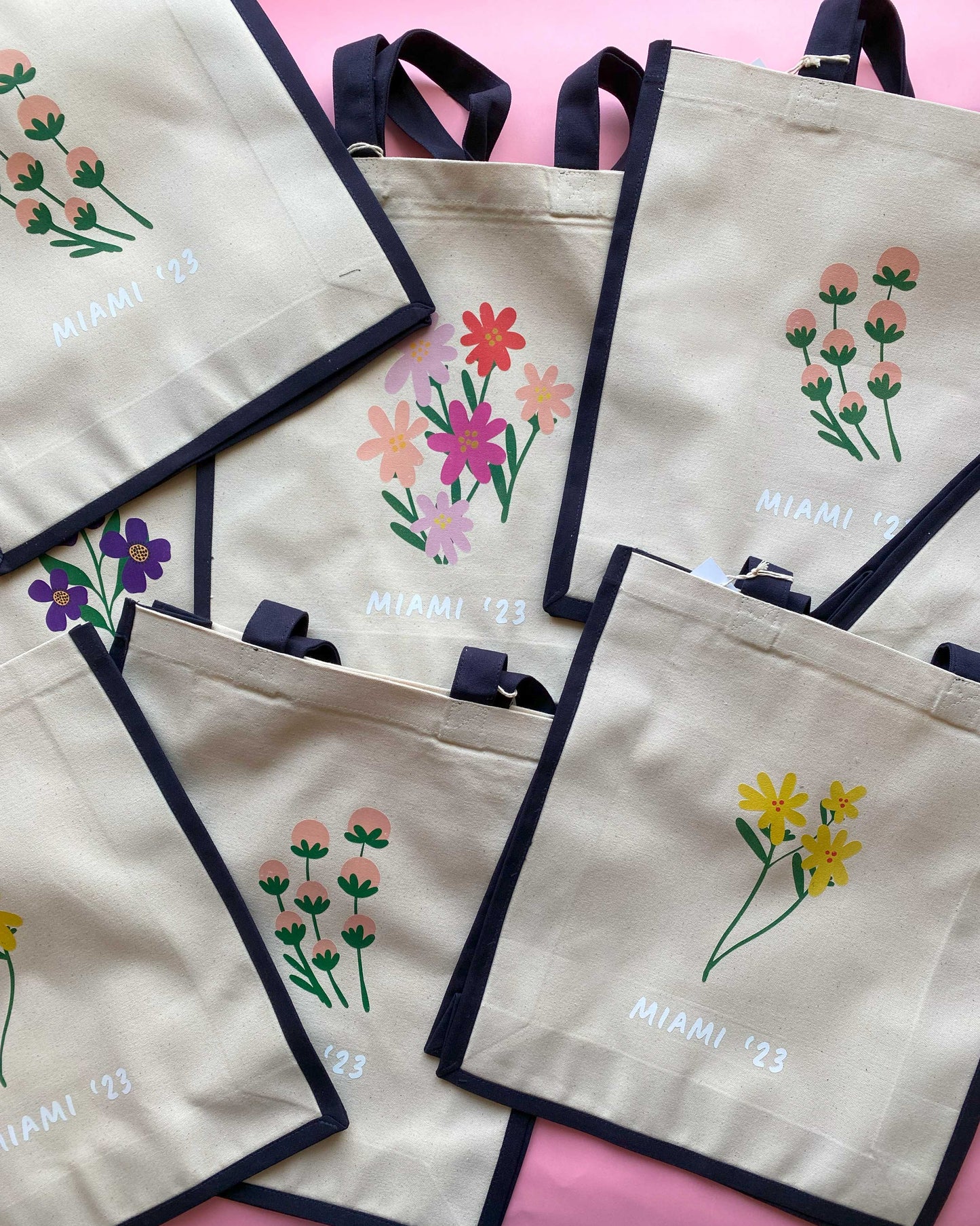 Personalised Abstract Birth Flower Tote Bag
