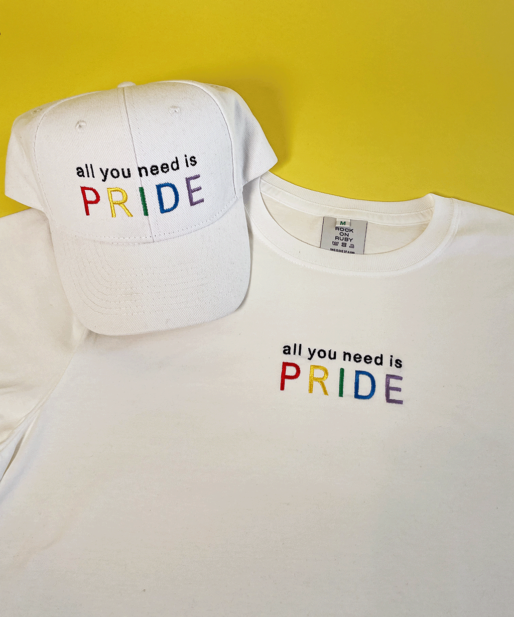 Embroidered All You Need is PRIDE Slogan Cap