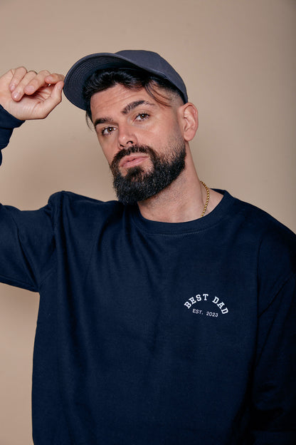 Embroidered Dad Est Year Sweatshirt