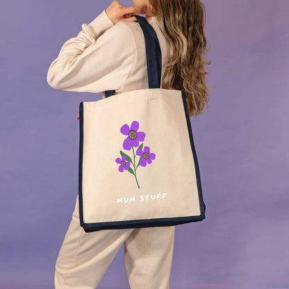 Personalised Abstract Birth Flower Tote Bag