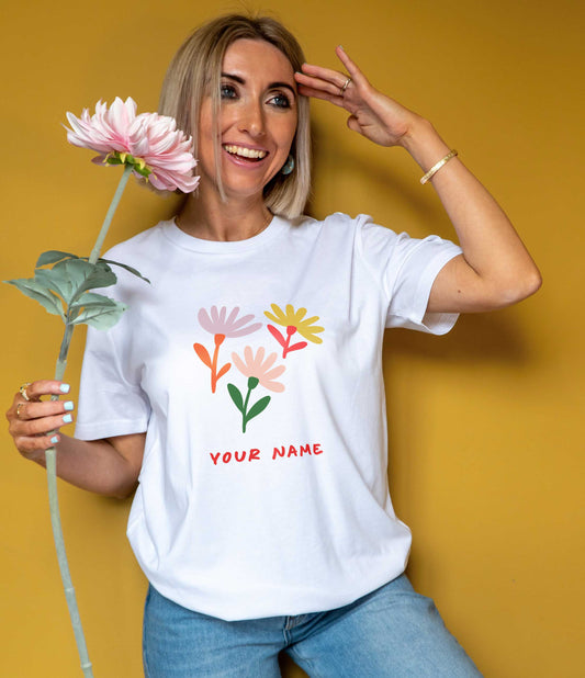 Personalised Abstract Birth Flower T-Shirt