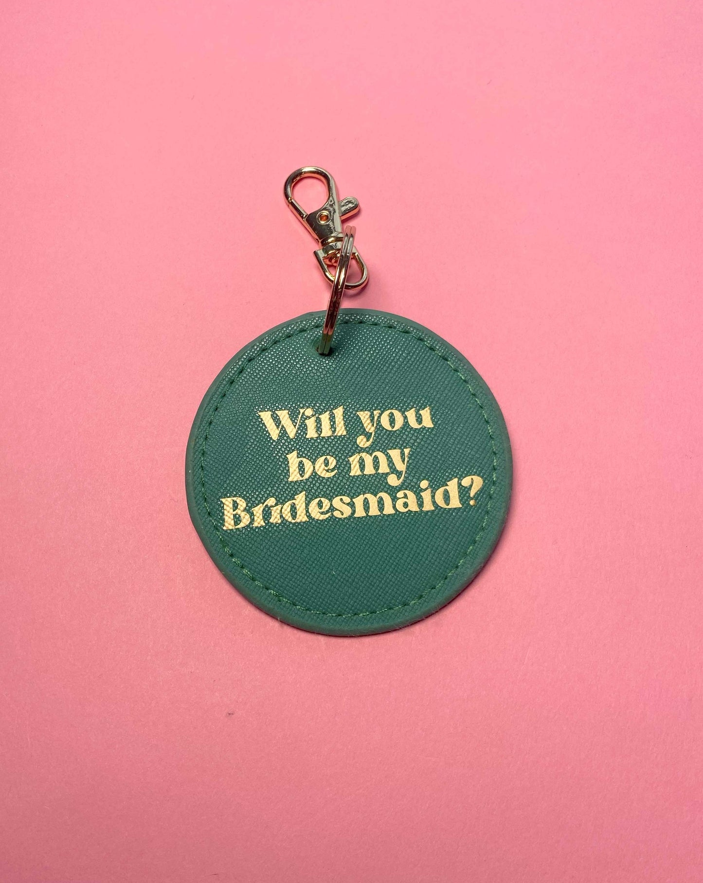Will You Be My Bridesmaid Keyring Bag Charm - Teal - SALE