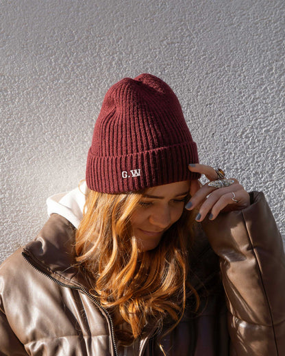 Embroidered Initials Beanie Hat