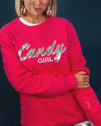 Candy Girl Slogan Christmas Jumper