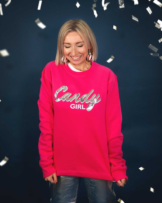 Candy Girl Slogan Christmas Jumper