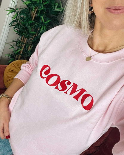 Cosmo Cocktail Slogan Pink Sweatshirt