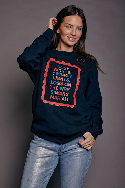 Cosy Nights Slogan Christmas Jumper