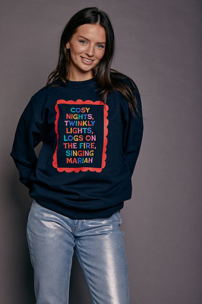 Cosy Nights Slogan Christmas Jumper
