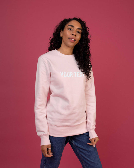 Pale Pink Organic Personalised Sweatshirt