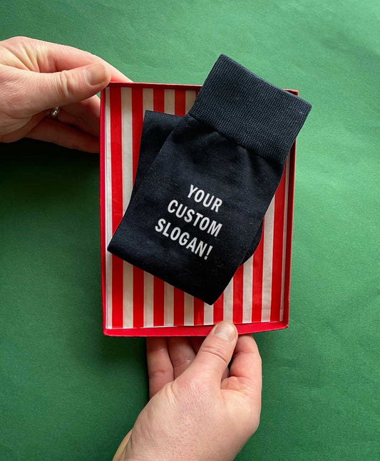 Personalised Custom Slogan Socks with Gift Box