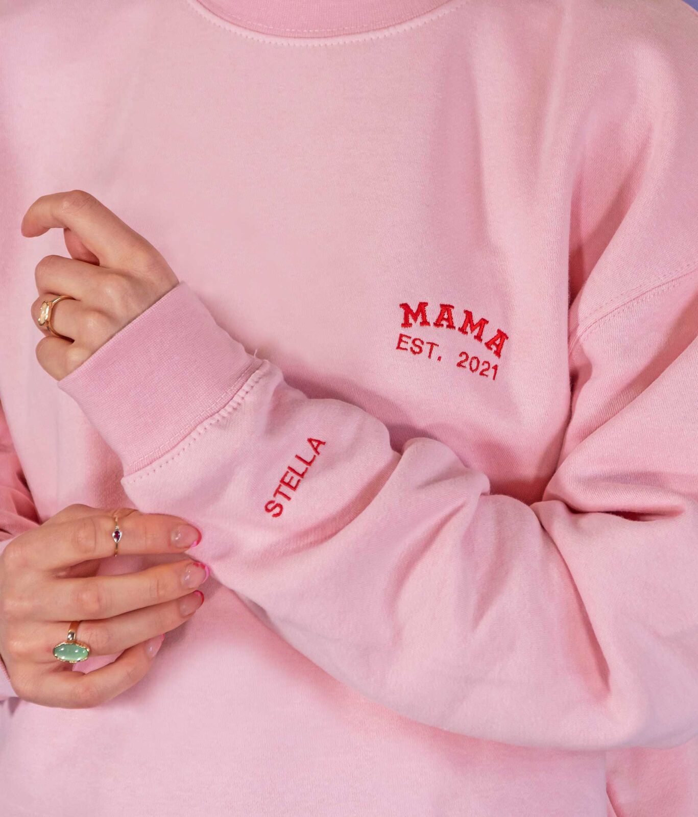 Personalised Mama And Mini Est. Year Sweatshirt Set