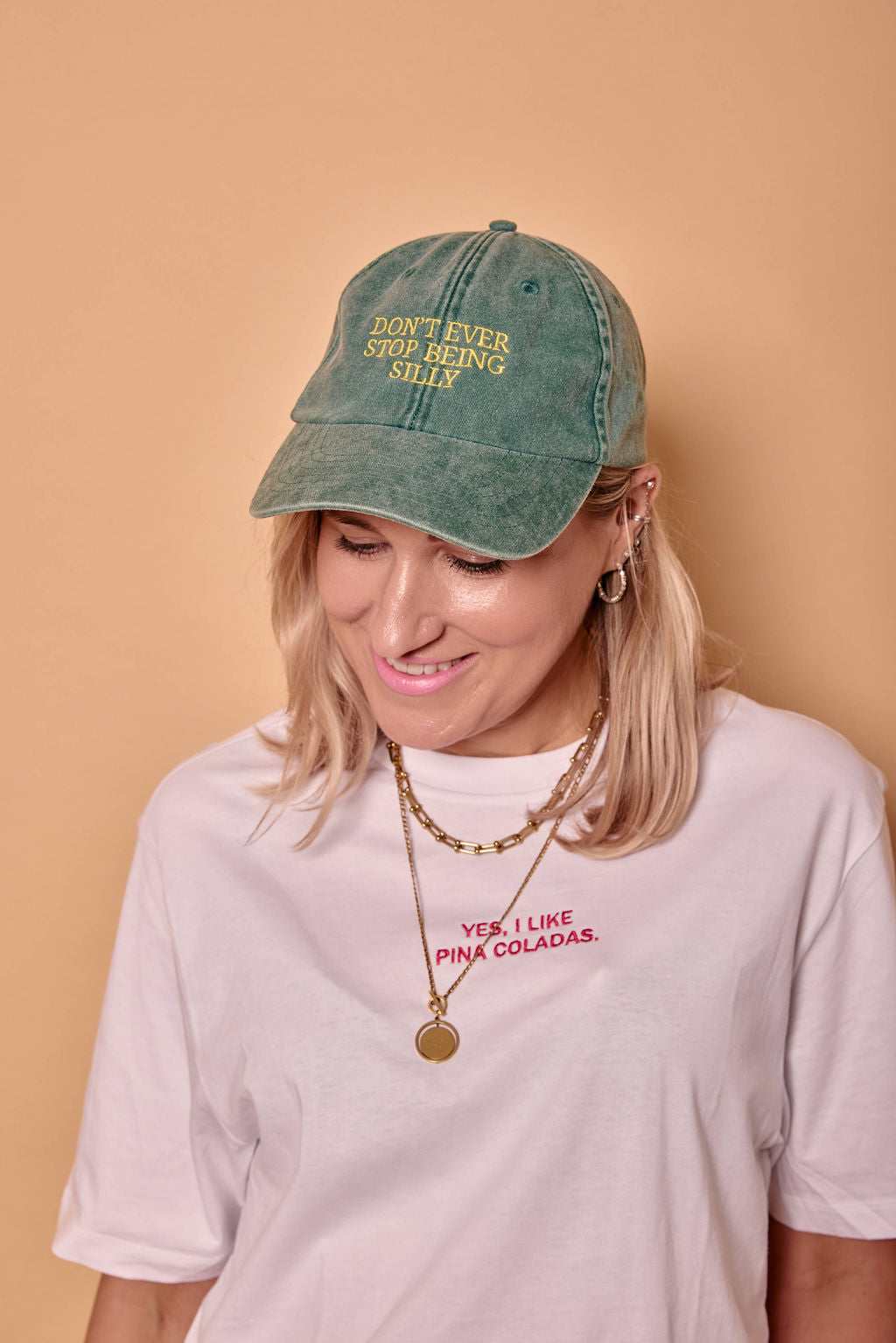 Don't Ever Stop Being Silly Slogan Cap