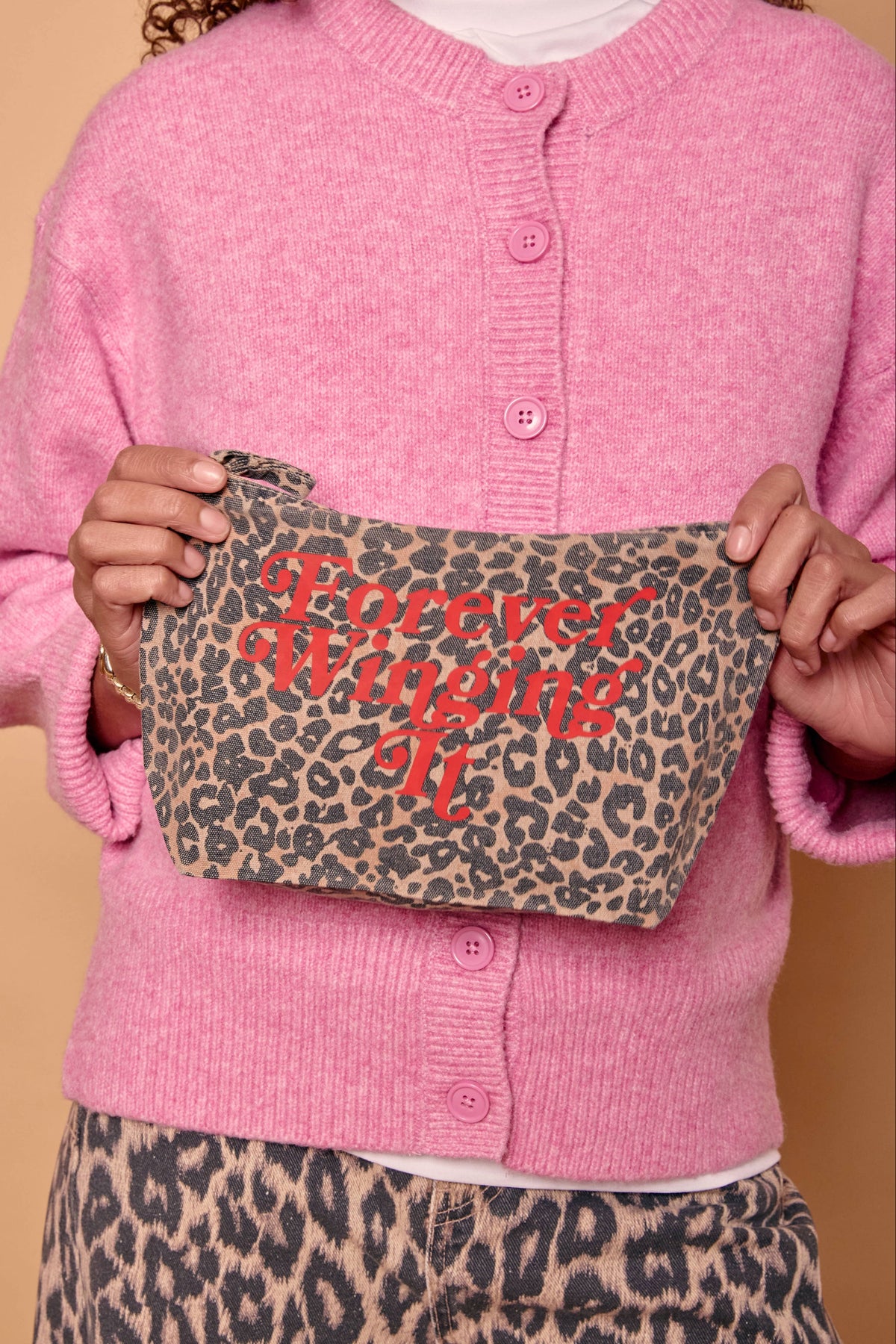 Forever Winging It Leopard Print Makeup Bag