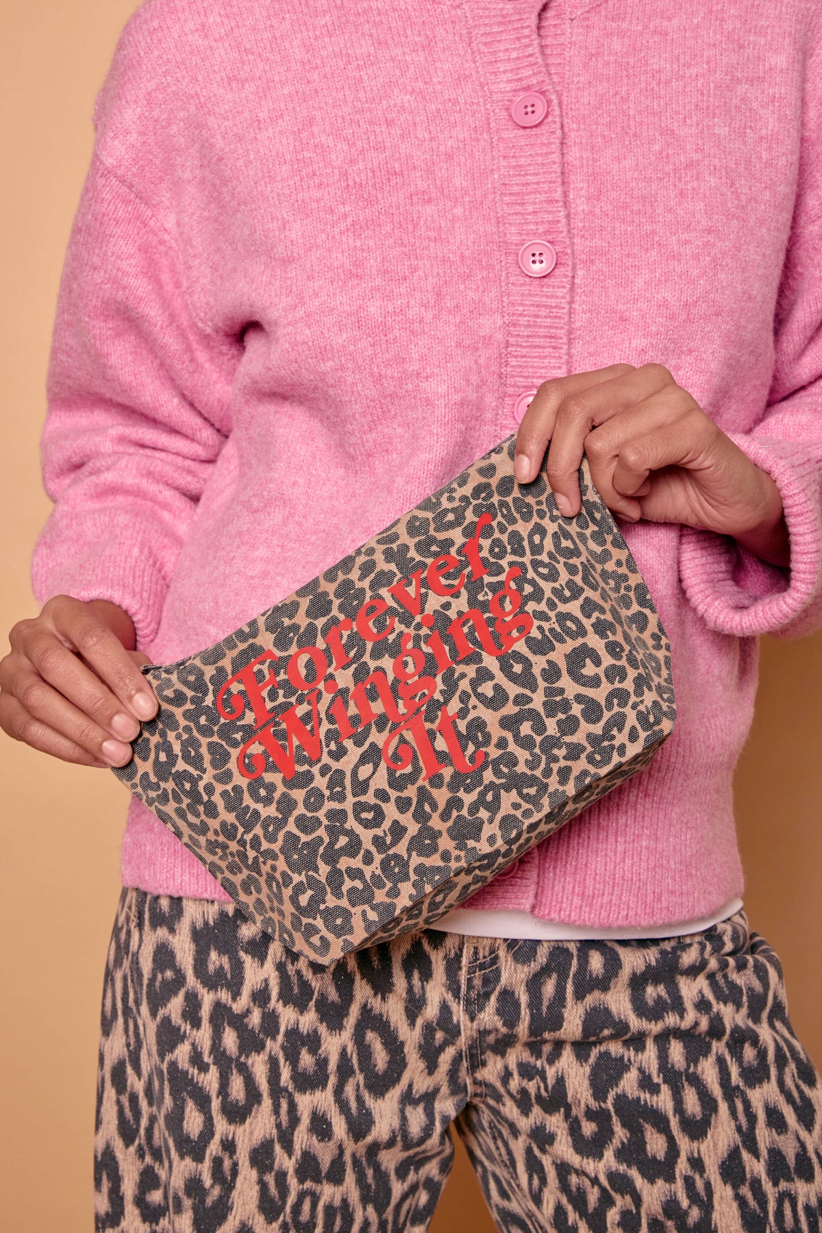 Forever Winging It Leopard Print Makeup Bag