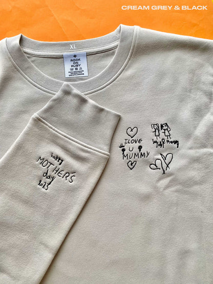 Personalised Handwriting Sweatshirt Breast Pocket