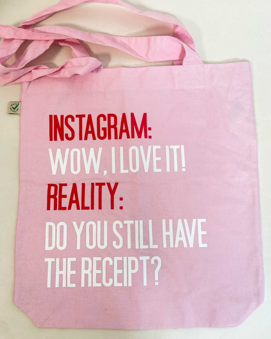 Instagram Vs Reality tote Bag SALE